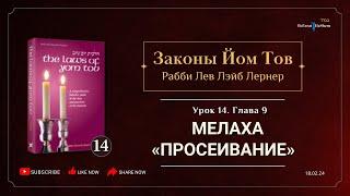 𝟭𝟰. Законы Йом Тов | Глава 9 | Мелаха «Просеивание» | Рабби Лев Лэйб Лернер