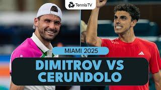 Grigor Dimitrov vs Francisco Cerundolo DRAMATIC Highlights  | Miami 2025 Highlights