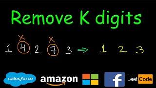 Remove K digits | Build lowest number | Leetcode #402