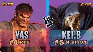 SF6 ▰ Ranked #1 Ryu ( Yas ) Vs. Ranked #5 M.Bison ( KEI.B )『 Street Fighter 6 』