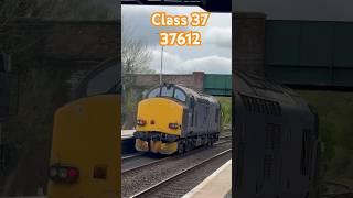 Class 37 37612 roaring past with tones #trains #trainspotting #britishtrains #trainhorn #train #37