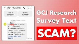 GCJ Research Survey Text Scam - Be Alert!