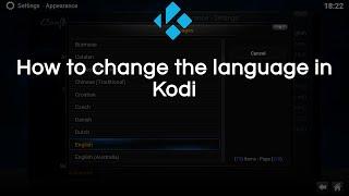 Changing Interface language in Kodi