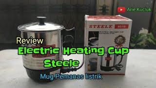 Electric Heating Cup Steele mug. pemanas listrik. review.