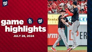 Nationals vs. Cardinals Game Highlights (7/26/24) | MLB Highlights