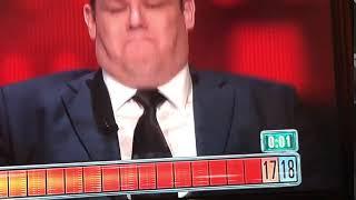 Chaser Mark labbett the beast almost falls off chair after losing a game funny