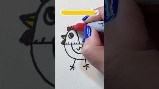 Simple hen drawing for kids | Easy drawing step by step 