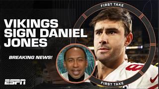 Stephen A. admits he’s NOT IMPRESSED with the Vikings signing Daniel Jones! | First Take