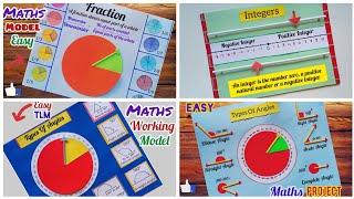 4 Maths Working Model/ Maths Working Project/ Type of angle maths TLM/ Fraction Maths Project/ TLM