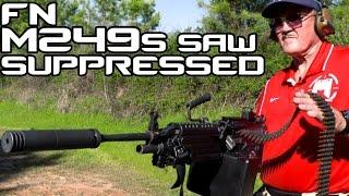 Suppressed FN SAW M249S with Jerry Miculek! | Super SlowMo 4K 60P