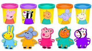 Create Peppa Pig & Friends with Play Doh Molds | Learn Colors | Preschool Toddler Learning Video