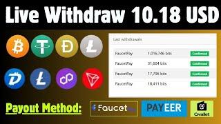 Claim Free Crypto | Live Withdraw 10.18 USD to Faucetpay Wallet | PTC Shortlinks Faucets etc. #btc