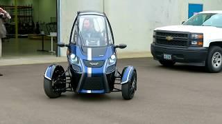 Arcimoto EV rolls out of factory in Eugene, Oregon