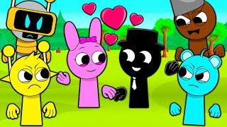 INCREDIBOX SPRUNKI FALL IN LOVE IN PINKI! BLACK & PINKI LOVE STORY Cartoon Animation