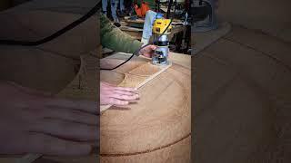 Michelle Skilfully Using The Circle Cutting Jig to Cut More Viking Shields