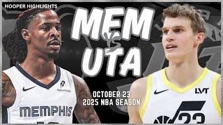 Memphis Grizzlies vs Utah Jazz Full Game Highlights | Oct 23 | 2025 NBA Season