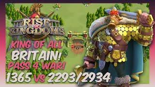 1365 Pass 4 War Day 2 vs 2293 2934 in Rise of Kingdoms King of All Britain KvK!