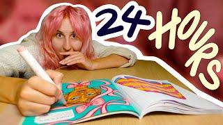 I tried to fill an art book in 24 HOURS *Non-Stop Art Challenge*