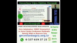 DHBT KAMPI 1. GÜN - 1/3.DERS – SORU ÇÖZÜMÜ – CELAL YORMAZ – GEÇERKEN UĞRA