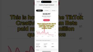 How Much Did TikTok Creativity ProgramBeta Pay Me For 4.3Million Views? Please watch Related Video️