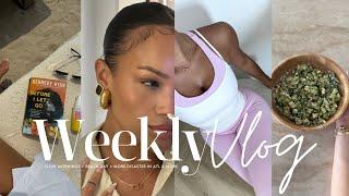 weekly vlog | calm mornings + beach day + best salad recipe + atl disaster & more! allyiahsface vlog