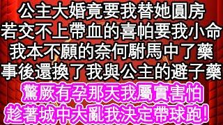 公主大婚竟要我替她圓房，若交不上帶血的喜帕要了我小命，我本不願的奈何駙馬中了藥，事後還換了我與公主的避子藥，驚厥有孕那天我屬實害怕，趁著城中大亂我決定帶球跑！| #為人處世#生活經驗#情感故事#養老