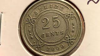 2000 Belize 25 Cents Coin • Values, Information, Mintage, History, and More