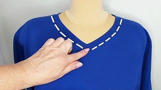 ️ Sewing wisdom. How to convert a round neckline to a V-shaped