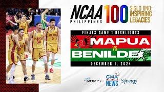 Mapúa vs. Benilde (Finals Game 1 Highlights) | NCAA Season 100