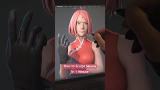 How to Sculpt Sakura in 1 Minute #naruto #sakura #sculpture #shorts