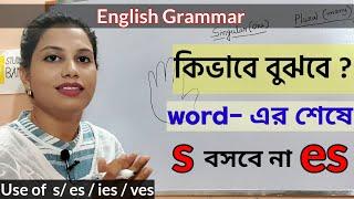 আপনার সন্তানকে ইংরেজিতে পটু করতে s, es, ies এর ব্যবহার শেখান | Grammar। বাচ্চাদের ইংরেজি পড়াশোনা