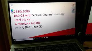 840 G8 SINGLE Channel memory USB C Dock  G5 with 4 FHD monitors