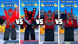 HYPER vs KNIFE vs UPGRADED vs TITAN SPEAKERMAN!  | Toilet Tower Defense Roblox