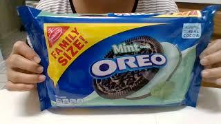 Oreo Mint Creme Chocolate Sandwich Cookies Made with Real Cocoa NABISCO Family Size! | Snack