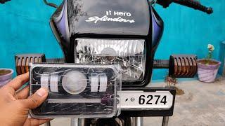 how to install projector headlight in splendor plus | Splendor plus me led headlight kaise lgaye