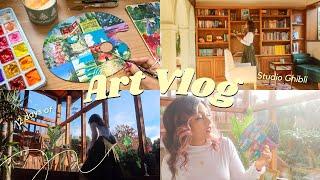 ART VLOG: 12 days of Studio Ghibli ️ a cozy week in my life & painting through day and night