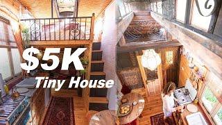 Self-Built Tiny house From Recycled Materials - Tiny Home Tour