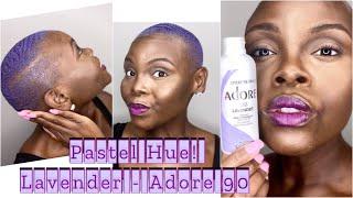 How to PASTEL LAVENDER HAIR | DIY DYE | Adore | Blonde to Lavender Waves| Brush Cut | Purple Hair