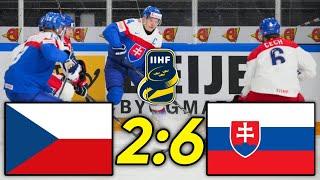 ČESKO vs SLOVENSKO | 2:6 | Mistrovství světa juniorů U20 2024 | SESTŘIH