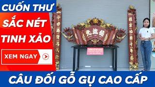 Cuốn Thư Câu Đối Gỗ Gụ Mai Hoá Long Cao Cấp | Xưởng Gỗ Phú Xuyên