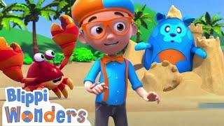 Having fun with Sandcastle ️ | Blippi Wonders | Life at Sea | Kids Ocean Learning | Toddler Show