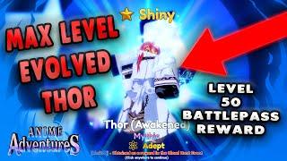 [Showcase] SHINY MAX LEVEL EVOLVED THOR DOES BIG DAMAGE?? CLOUD PASS FREE UNIT! Anime Adventures