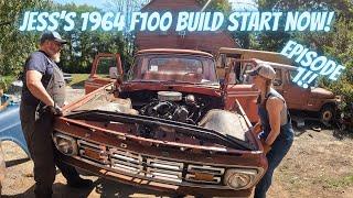 Jess's 1964 F100 is finally getting built! Crown Vic front end and an engine swap!!!