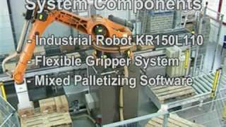 Order picking, depalletizing and mixed palletizing with a KUKA robot