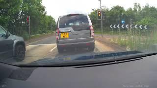 Pickup truck in left lane turns right and then beeps!