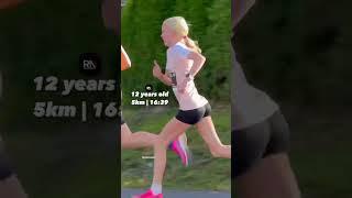 Questa Runner ha solo 12 anni! 5 km in 16:39 #running #viral #reel