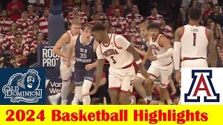 Old Dominion vs #10 Arizona Basketball Game Highlights 11 9 2024