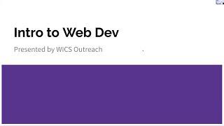 VenusHacks 2021 - WICS Web Dev Workshop