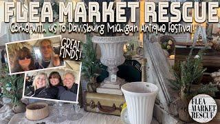 COME SHOP THE DAVISBURG MICHIGAN ANTIQUE FESTIVAL FLEA MARKET WITH ME FOR THRIFTED FINDS!!!