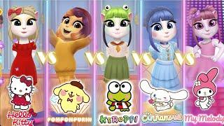 My talking angela 2 HelloKitty vS Pompompurin Vs Keroppi Vs Cinnamoroll vs my Melody | Cosplay�